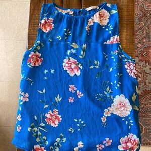 Orsay Blue Floral Sleeveless Blouse Size 6